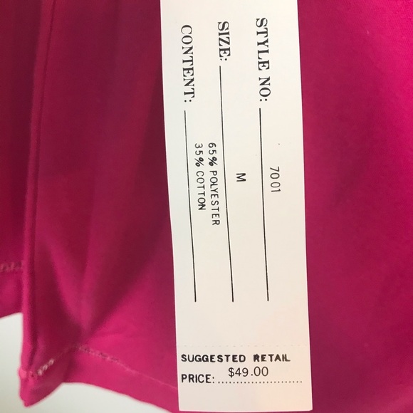 ADOLFO SPORT long sleeve shirt hot pink Women Size Medium NWT Cotton Blend - Picture 4 of 5